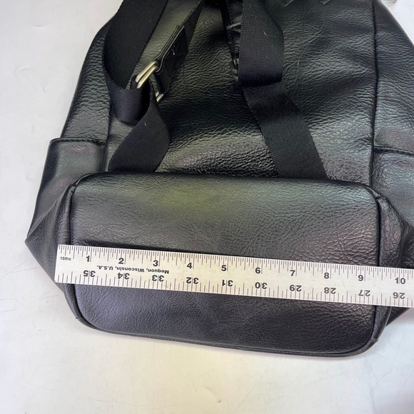 Matt & Nat Black Vegan Leather Backpack Recycled Lining Minimalist Bag main image 9